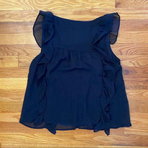 Express Square Neck Button Ruffle Tank - Picture 4 of 5